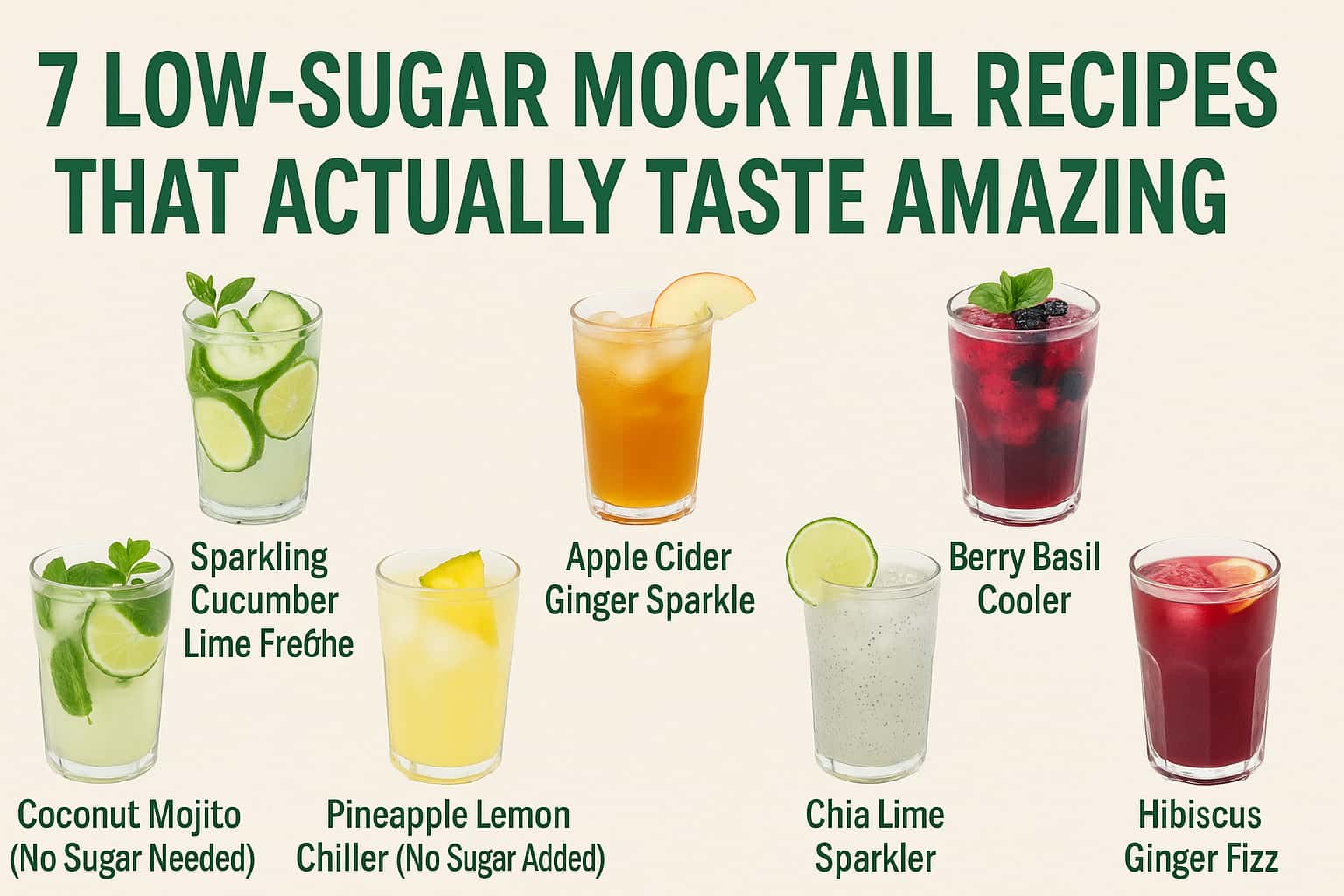 7 Low-Sugar Mocktail Recipes That Actually Taste Amazing